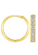 delightful gold cubic zirconia huggie hoop baby earrings